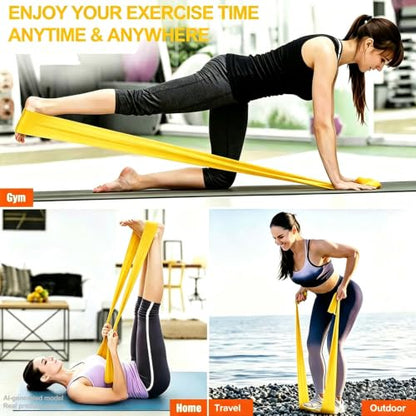 Long Resistance Bands for Working Out, Physical Therapy, Yoga & Pilates - color: Yellow