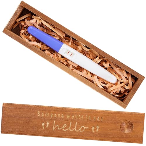 Qunclay Pregnancy Test Gifts Box Keepsake Announcement - color: Brown