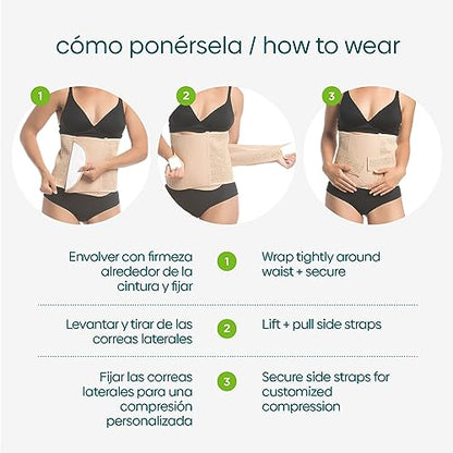 UpSpring Faja postpartum belly band, after baby shapewear wrap - color: Nude, size: Large-X-Large