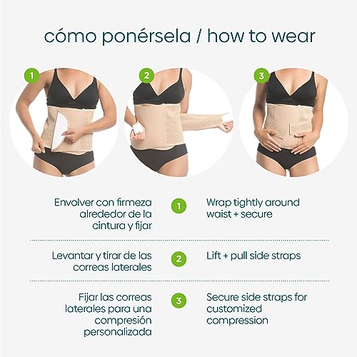 UpSpring Faja postpartum belly band, after baby shapewear wrap - color: Black, size: Large-X-Large