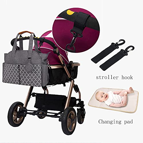 Diaper Bag Tote Large Baby Changing Bag with Changing Station - color: Pink