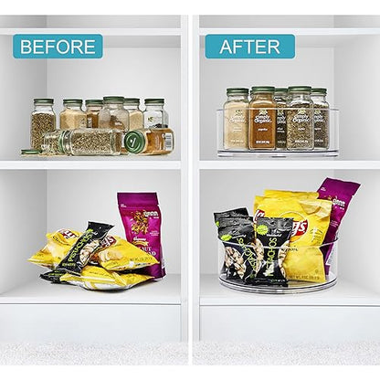 Sorbus Lazy Susan Organizer, Clear Turntable Organizer (Tall 2 Pack) - size: Tall 2 Pack