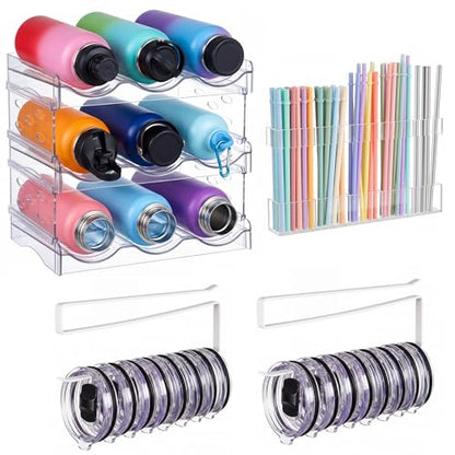 4 Pcs Water Bottle Organizer Set for Kitchen Cabinets - style: 3 Layer