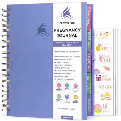 Clever Fox Pregnancy Journal, Expecting First Time Mom Planner Lavender - color: Lavender, size: 9" x 10.5" Regular Edition