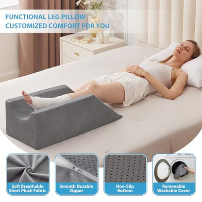 MEGCXIT Leg Elevation Pillow for After Surgery, Wedge Pillow, Grey - color: Grey, size: Single Leg