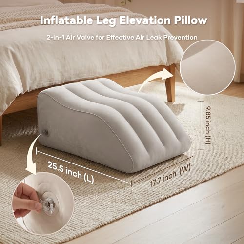 Inflatable Leg Elevation Pillow for Sleeping, Blood Circulation - color: Gray