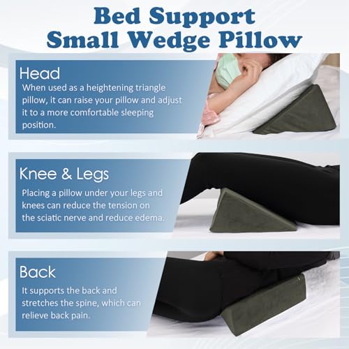 Small Wedge Pillow, Wedge Pillow for Bed Sores, Positioning Wedge - color: 1 Unit, Dark Grey