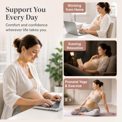 Pregnancy Belly Band, Maternity Belly Band, Beige, Medium - color: Flesh Color, size: Medium
