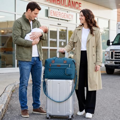 Pritent Diaper Bag Tote Waterproof Maternity Baby Bags with Pacifier Case - color: Blue, size: Medium