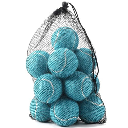INSUM Bulk Tennis Balls, Extra Duty Practice Balls with Mesh Bag - color: Light Blue, size: 12 Pack