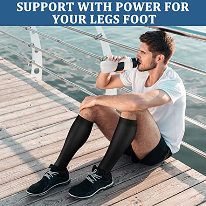 FEYHAY Copper Compression Socks (3 Pairs) 15-20 mmHg Circulation is Best Athletic & Daily for Men & Women, Running, Climbing - color: 10 Stripe, size: Small-Medium