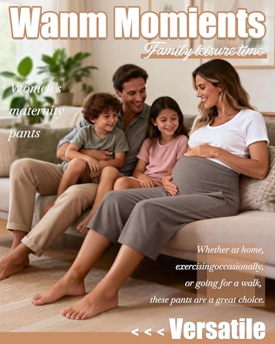 3 Pack Women's Maternity Capris - color: Dark Brown, Light Coffee, Gray Apricot, size: Small