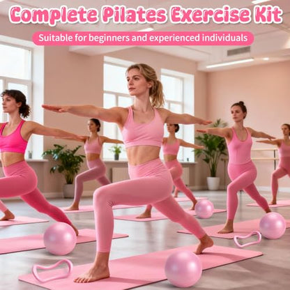 18PCS Pilates Kit, Pilates Equipment Set, Home Workout Kit for Women - color: Pink