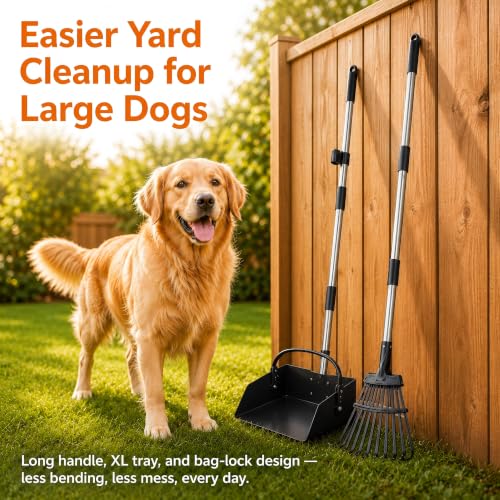 Toozey Extra Large Pooper Scooper for Large Dogs, 43.31" Long Handle - size: 43.31 Inch