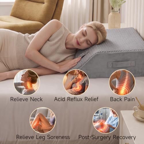 Leg Pillow Elevation Blood Circulation,Wedge Pillow for Leg - color: Grey