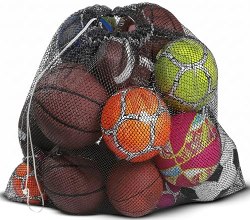 Mesh Equipment Bag, Adjustable, Cord Closure, 32"x36" and 24”x36” - color: Black, size: 24" x 36"