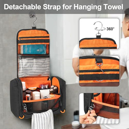 Tactical Toiletry Bag for Men, Large Hanging Dopp Kit Hygiene Bag - color: Black