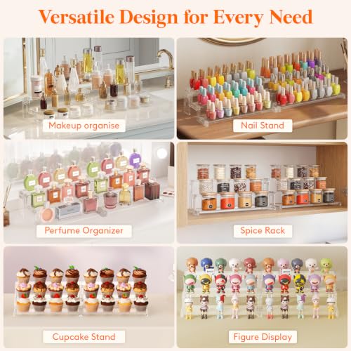 Lifewit 12″ Spice Rack, Perfume Cologne Stand, Tool-Free Assembly, 1 Pcs - color: Clear, size: 12″3-Tier,1 pc