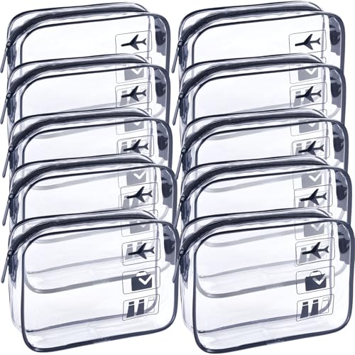 Clear Travel Bags for Toiletry,Makeup Bag-10Pcs, Toiletry Bag - color: 10pcs-Black