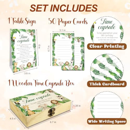 Baby Time Capsule Box Kit, Jungle Animals Time Capsule Cards (B10) - style: Jungle Animals