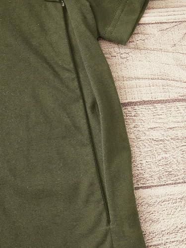 Women Maternity Nursing Shirt Leopard Heart Friendly Zip Breastfeeding Tops - color: Army Green, size: Small