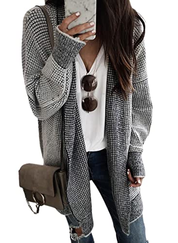 Sidefeel Cardigan Sweaters for Women 2026 Fall Outfits - color: Gray, size: Medium