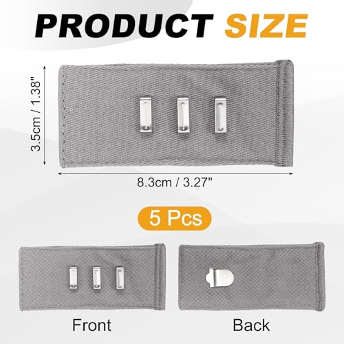 MECCANIXITY 5pcs Light Gray Pants Waist Button Extenders for Women Men 3.3" - color: Light Gray, size: 3.3"