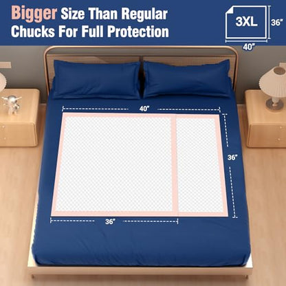 MKISS Extra Large Bed Pads 40" x 36" Disposable Adult 30 Count - size: 40"x36" -30 Pcs