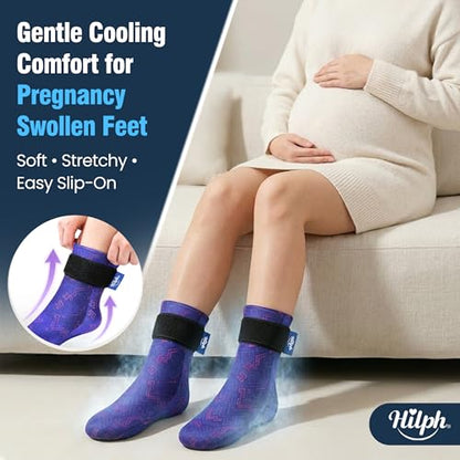 Hilph Ice Pack Socks for Full Foot Pain Relief 2Pcs, Hot Cold Therapy Socks - style: Blue
