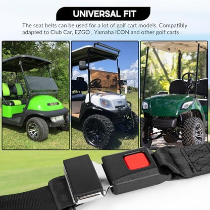 Universal Golf Cart Seat Belt Adjustable 2 Pack