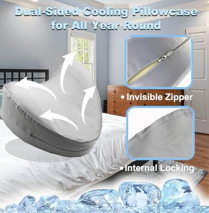 Satin Knee Pillowcase for Contour Legacy Knee Pillow (Slate Grey) - color: Slate Grey