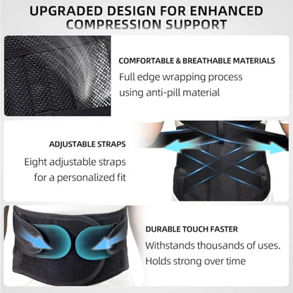 Upgraded Posture Corrector for Women & Men, Back Brace for Upper/Lower Back Pain, Herniated Disc, Sciatica,Adjustable Support & Bionic Panel L (34"-38")