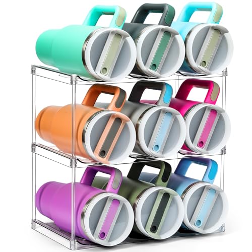 Premium Water Bottle Organizer for Stanley 40OZ & Various Bottles, Tumblers - size: 3 Tier for 9