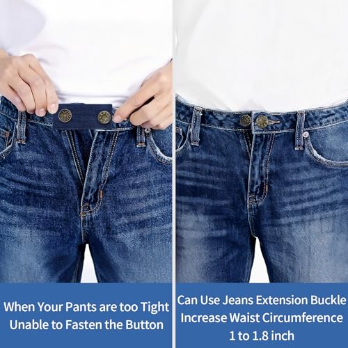 5 Pcs Denim Pants Extender,Waistband Extender for Pants,Jeans(5 Colors)
