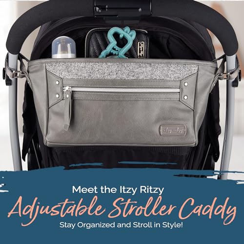 Itzy Ritzy Adjustable Stroller Caddy and Organizer Bag Featuring Front Zippered Pocket, 2 Built-In Interior Pockets & Adjustable Straps to Fit Nearly Any Stroller (Grayson) - color: Grayson