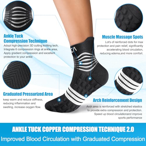 NEENCA Professional Compression Socks for Women Men Circulation, 20-30 mmHg - color: Black White, size: X-Large