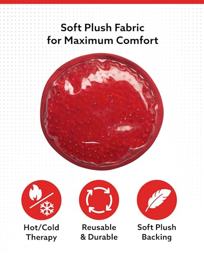 Alpi Circle Plush Gel Ice Packs, Hot or Cold Eye Mask with Beads - color: Red, size: Circle 2 Pack