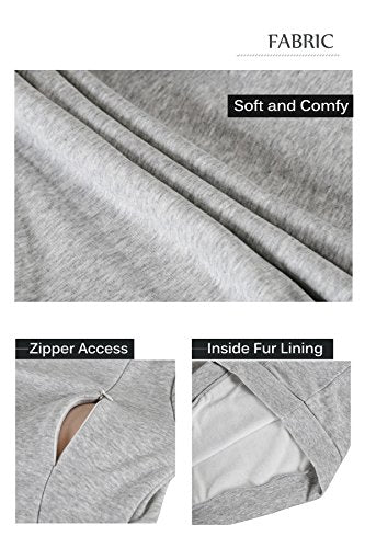 Smallshow Women's Fleece Maternity Nursing Sweatshirt Hoodie Kangaroo Pocket - color: Light Grey, size: Small
