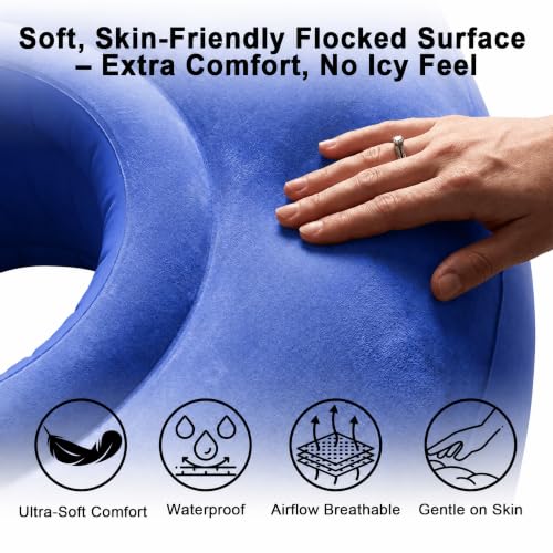 Inflatable Tummy Nest Pregnancy Pillow with Belly Hole (Blue) - color: Blue