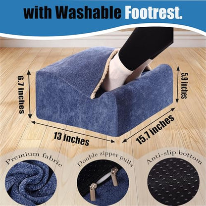 Keep Warm Foot Stool Foot Rest for Under Desk At Work - color: Blue+