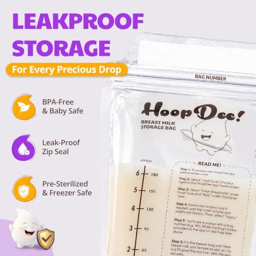 Breast Milk Storage Bags Freezer BPA-Free, 100ct 6 oz