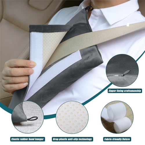 Post Surgery SeatBelt Pillow for Pregnancy Mastectomy Hysterectomy Recovery - color: Dark Gray
