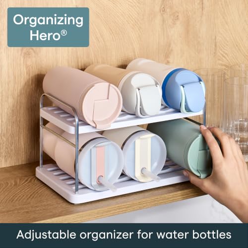 YouCopia UpSpace Water Bottle and Travel Mug Cabinet Organizer, Adjustable Storage Rack for 40 oz Stanley Tumblers, 6 Bottle Premium Edition - size: 6 Bottle Premium