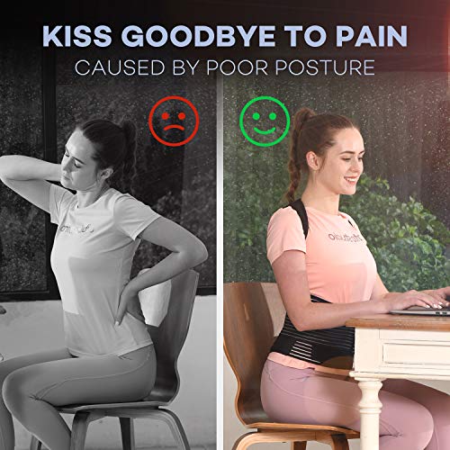 SICHEER Posture Corrector Back Brace for Women & Men, X-Large, Waist 42-46" - size: X-Large