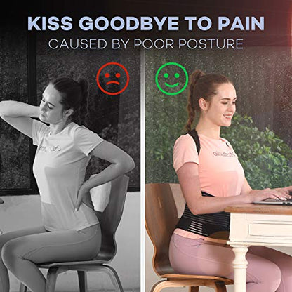 SICHEER Posture Corrector Back Brace for Women & Men, X-Large, Waist 42-46" - size: X-Large
