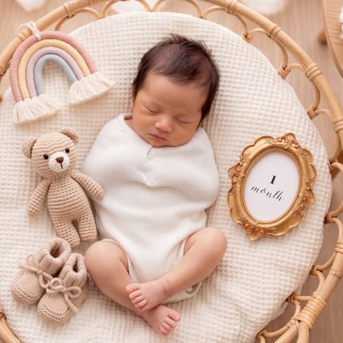 Novabright Baby Monthly Milestone Photo Frame Set, Ornate Oval - style: Ornate Oval