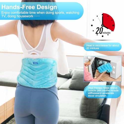 Relief Expert Microwavable Heating Pad for Back, Heating Pad Microwavable with Moist Heat for Back, Neck and Shoulder, Stomach, Unscented