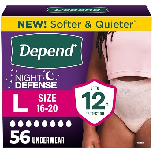 Depend Night Defense Adult Diapers for Women, Large, 56 Count - size: Large