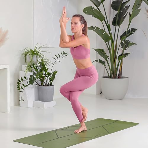 Liforme Classic Yoga Mat - Patented Alignment Design, Ultimate Grip - color: Olive