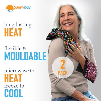 SunnyBay Heating Pad, Neck and Shoulder Wrap, 6x11 inch, Meadow - color: Meadow and Melody Flowers